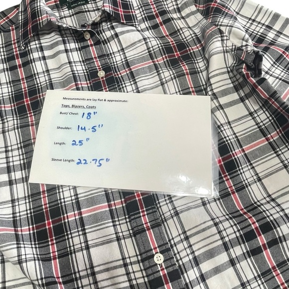 Lauren Ralph Lauren Plaid Non Iron Dress Shirt S White Black Red Blouse - Picture 12 of 14